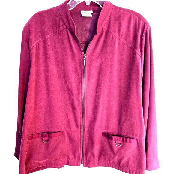 BonWorth Women's Blazer XLP Extra Large Petite Maroon Misses Size 16 Coat Jacket - Picture 1 of 8